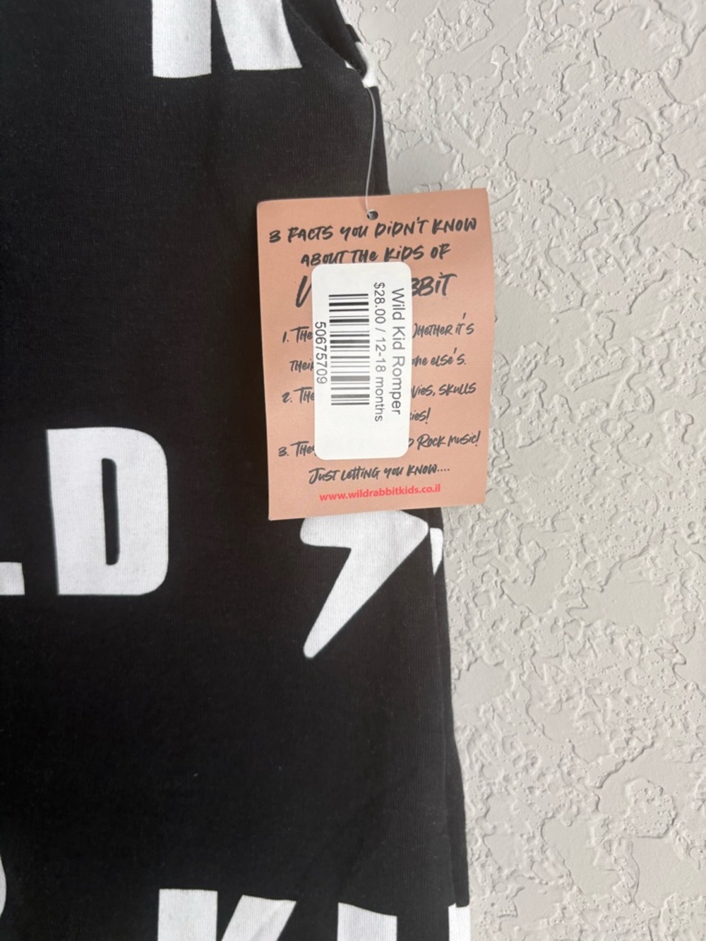 Black 'Wild Kid' Graphic One-Piece Bodysuit for Kids - Picture 2 of 5